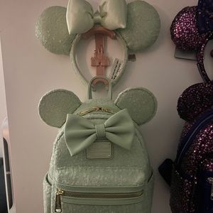 Loungefly Disney Sequin Mint Bag & Ears